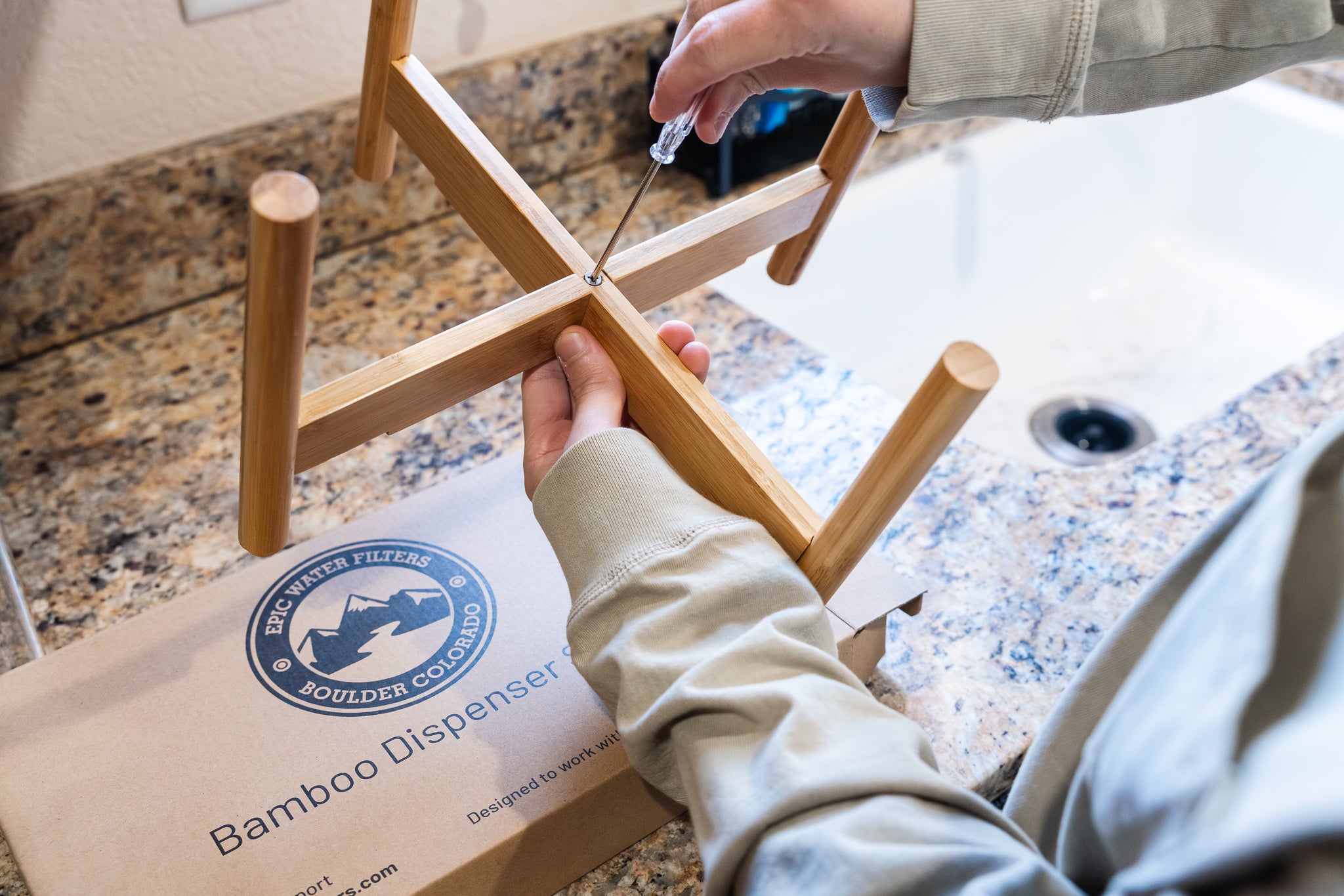 Dispenser Bamboo Stand