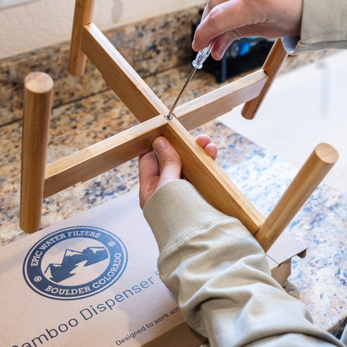Supporto in bambù per dispenser