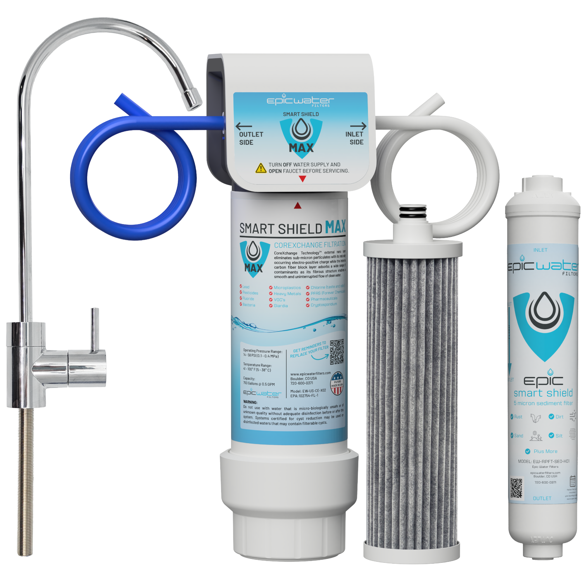 Epic Smart Shield Max with Dedicated Faucet + Sediment Filter