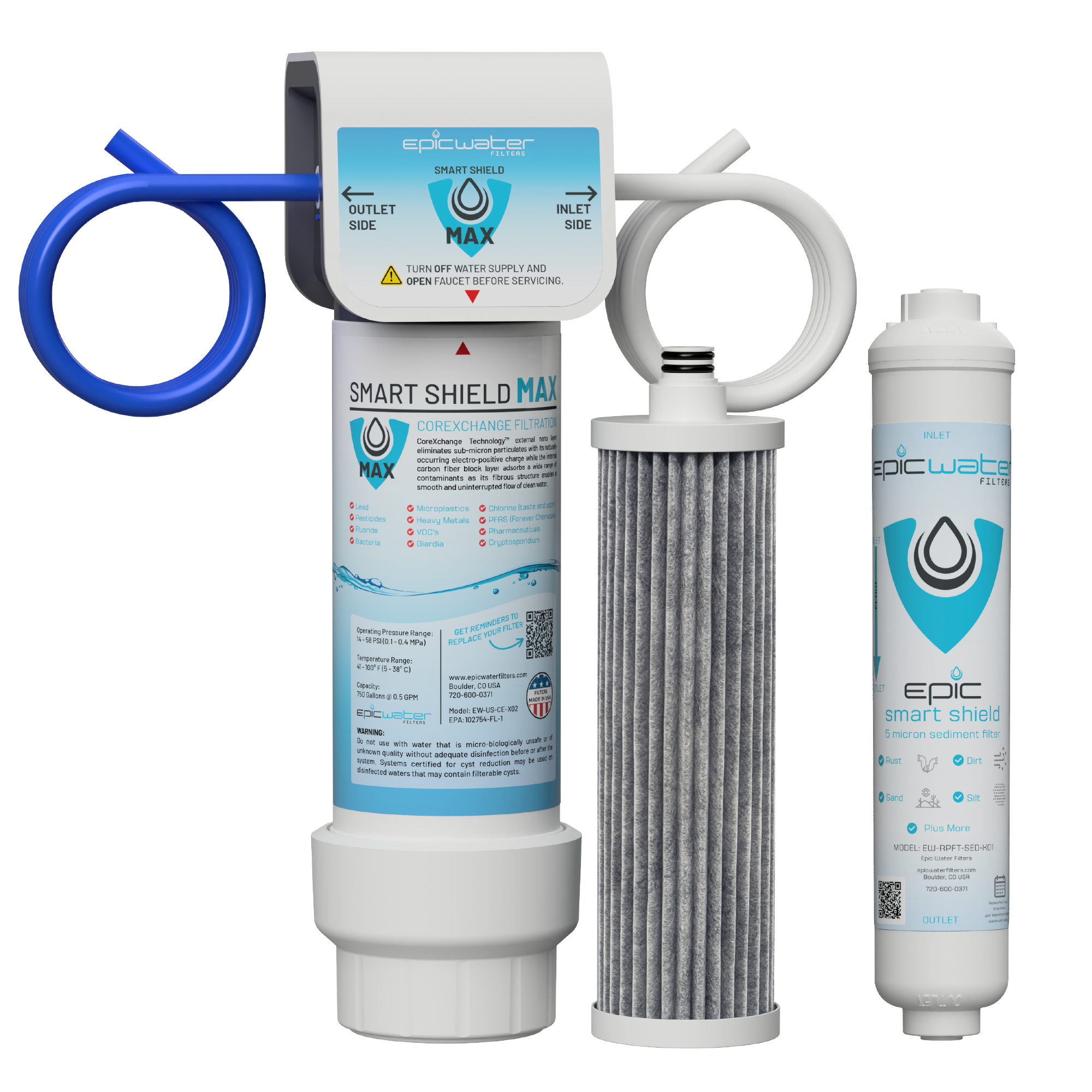 Epic Smart Shield Max + Sediment Filter Bundle