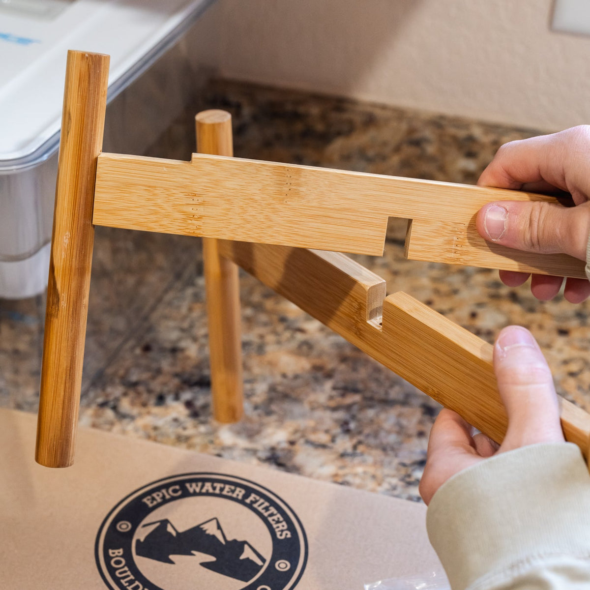 Supporto in bambù per dispenser