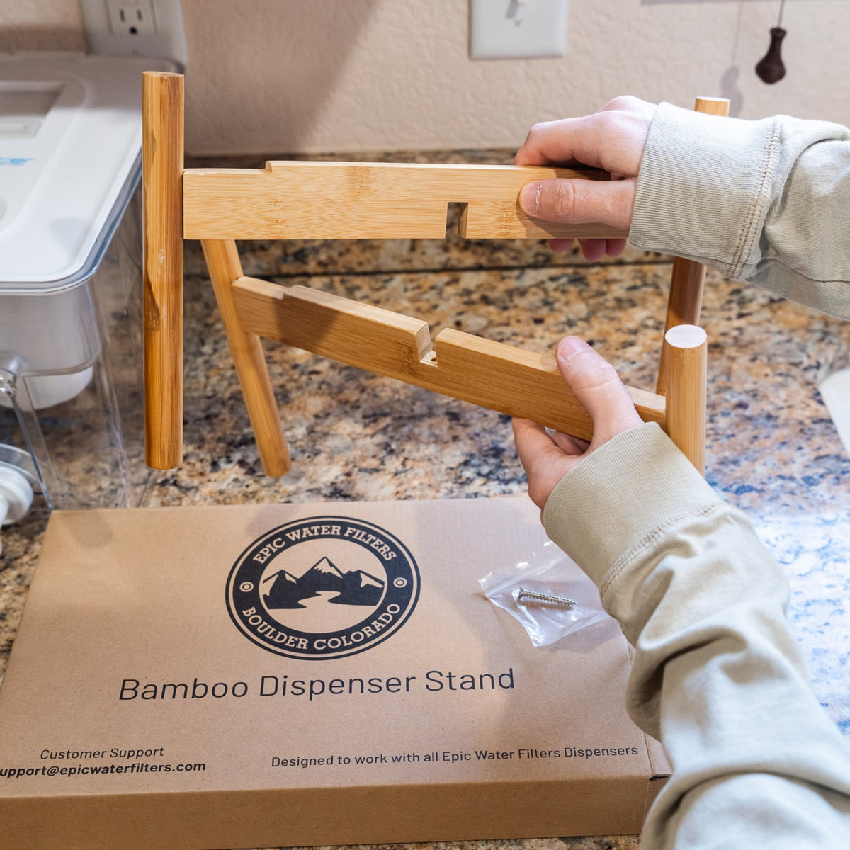 Supporto in bambù per dispenser