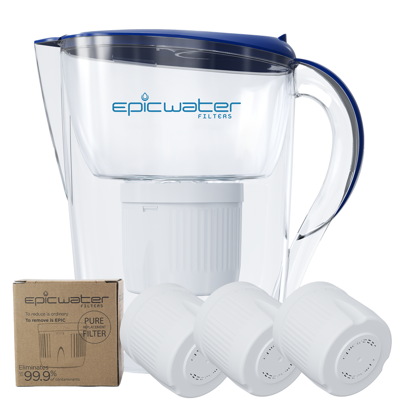 Epic Pure Water Filter Pitcher Bundle Removes Fluoride & Lead