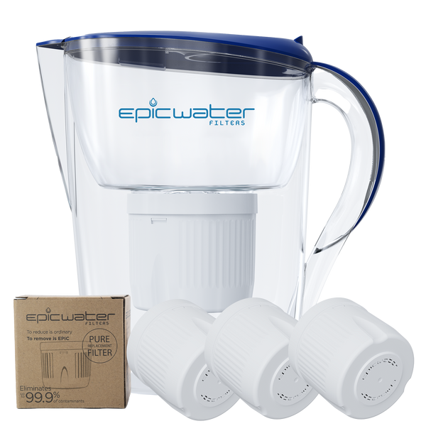 Epic Pure Water Filter Pitcher Bundle Removes Fluoride & Lead