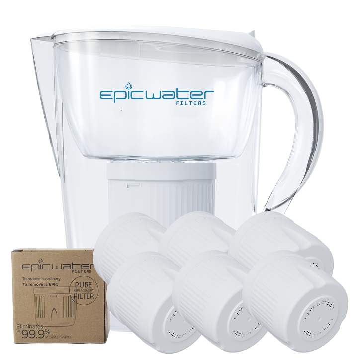 Epic Pure Water Filter Pitcher Bundle Removes Fluoride & Lead