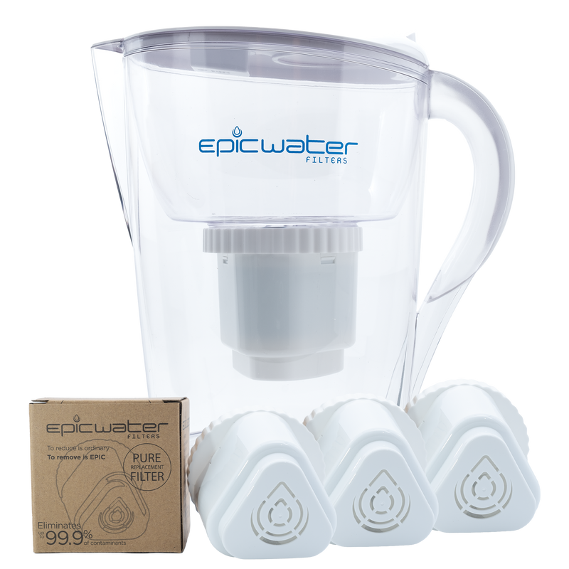 Epic Pure Water Filter Pitcher Bundle Removes Fluoride & Lead