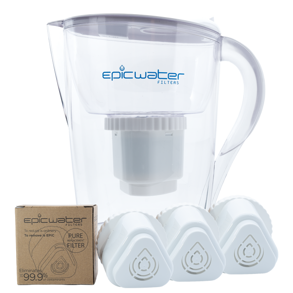 Epic Pure Water Filter Pitcher Bundle Removes Fluoride & Lead